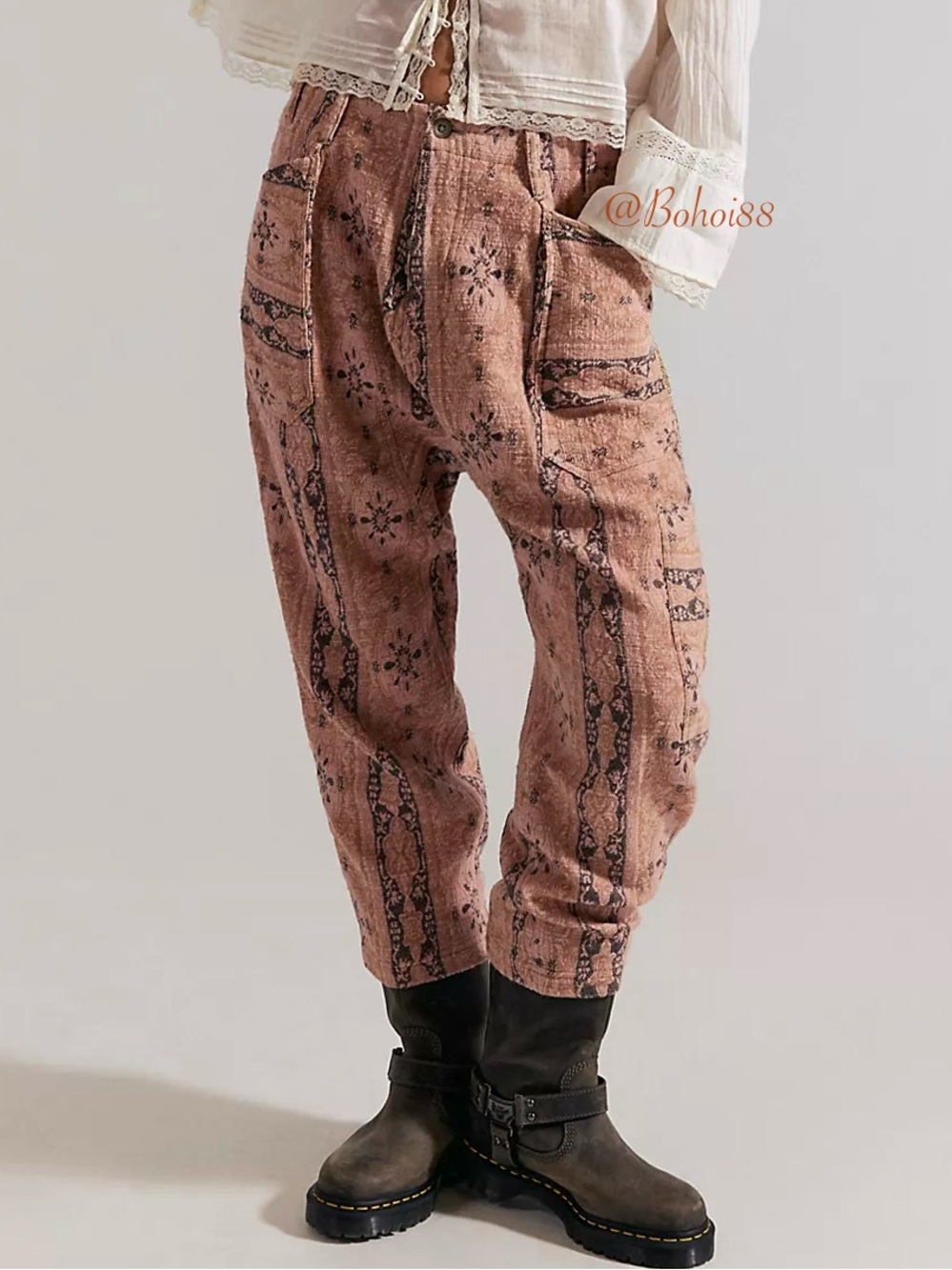 NWT Free People Bay To Breakers Jacquard Harem Pants - Picture 2 of 9